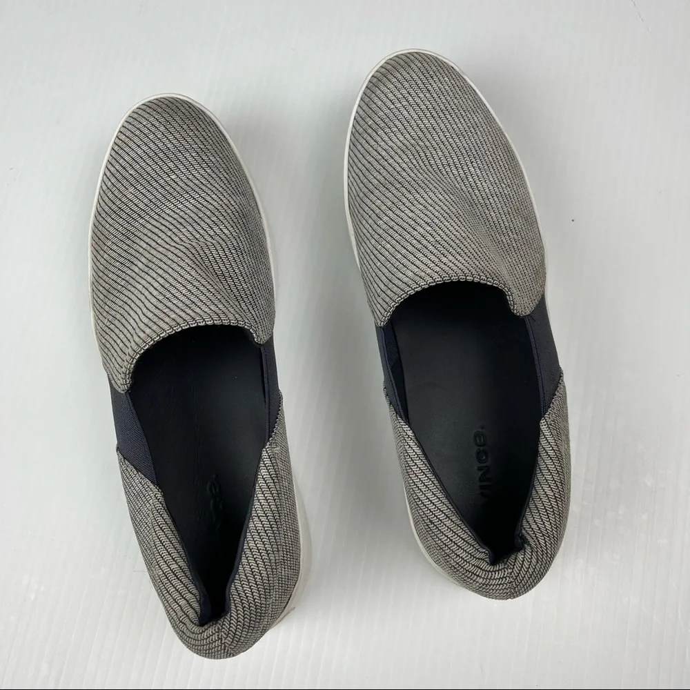 Vince Woven Slip On Platform Blair Navy Blue Sneakers